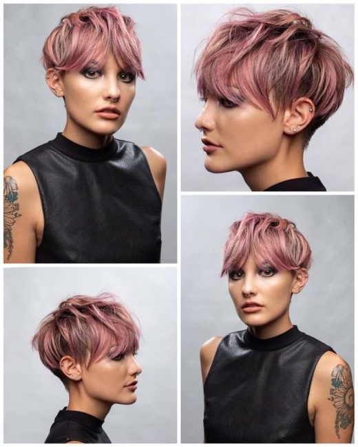 low maintenance pixie cuts front and back views
