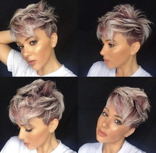 short pixie cut front and back view
