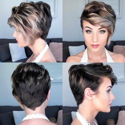 undercut short pixie haircuts front and back view