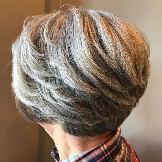 layered wedge haircuts for over 60