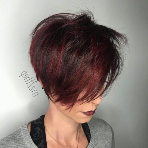 edgy pixie cut dark hair