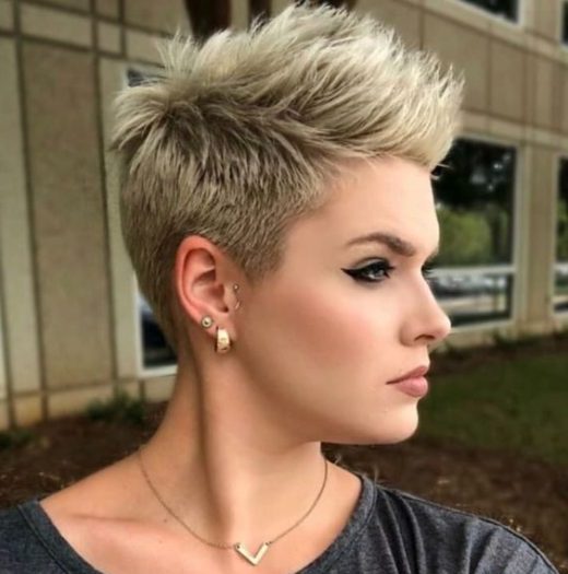 double side shave short hair