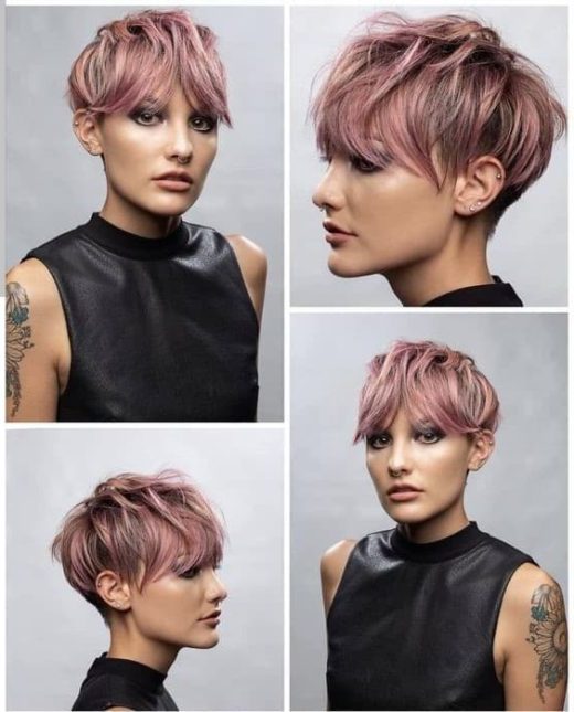 edgy short pixie cuts front and back