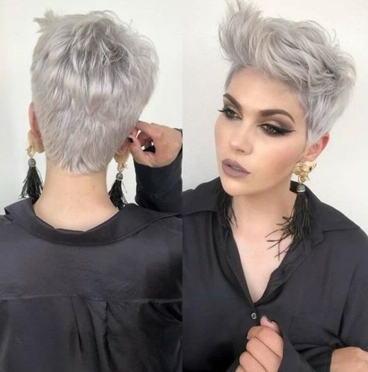 messy pixie haircut front and back