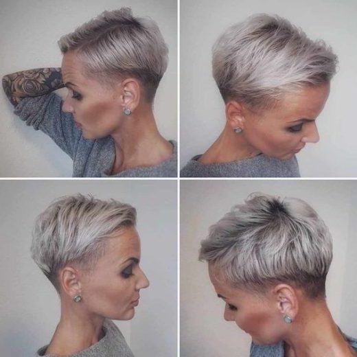 short pixie cut front and back