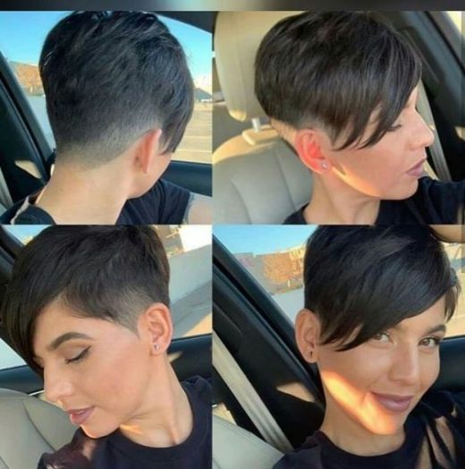 thick hair long pixie cut