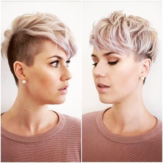 asymmetrical short hair one side longer