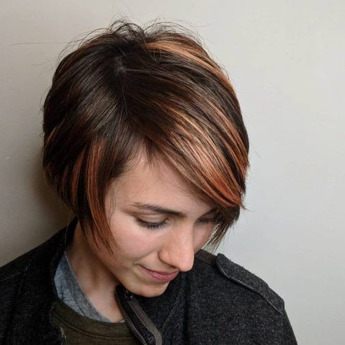 short straight hair with highlights