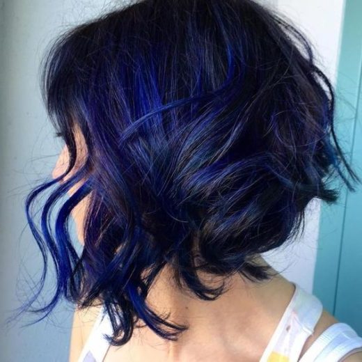 black dark blue hair