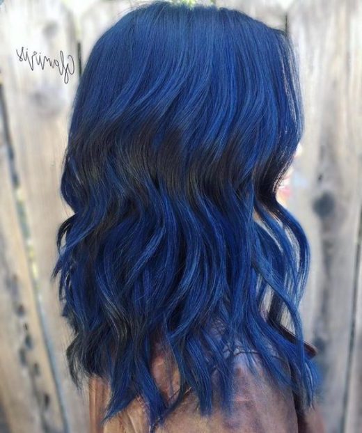 natural blue black hair