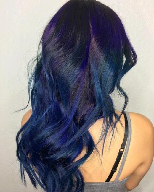 ombre dark blue hair