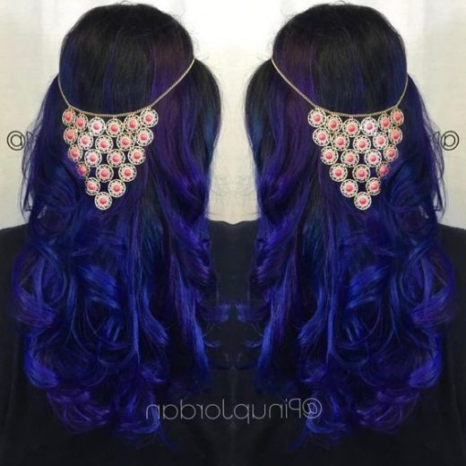 ombre midnight blue hair