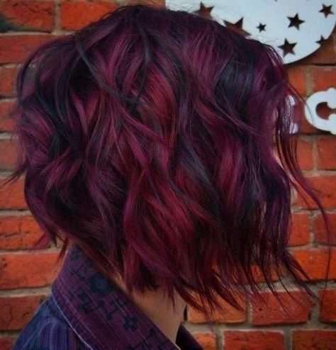burgundy curly hair