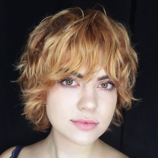 choppy short bob with bangs