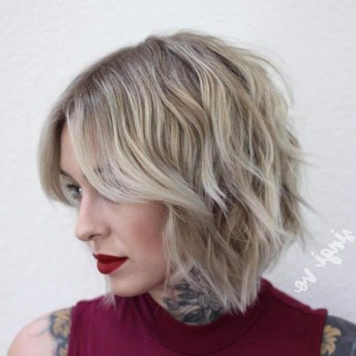 funky short stacked bob