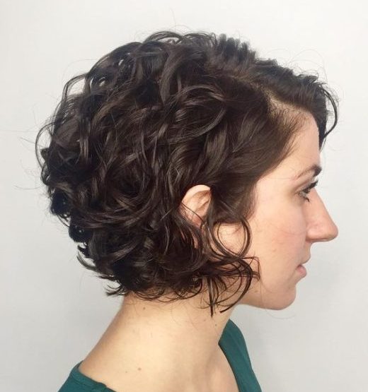 naturally curly hair undercut short curly stacked bob