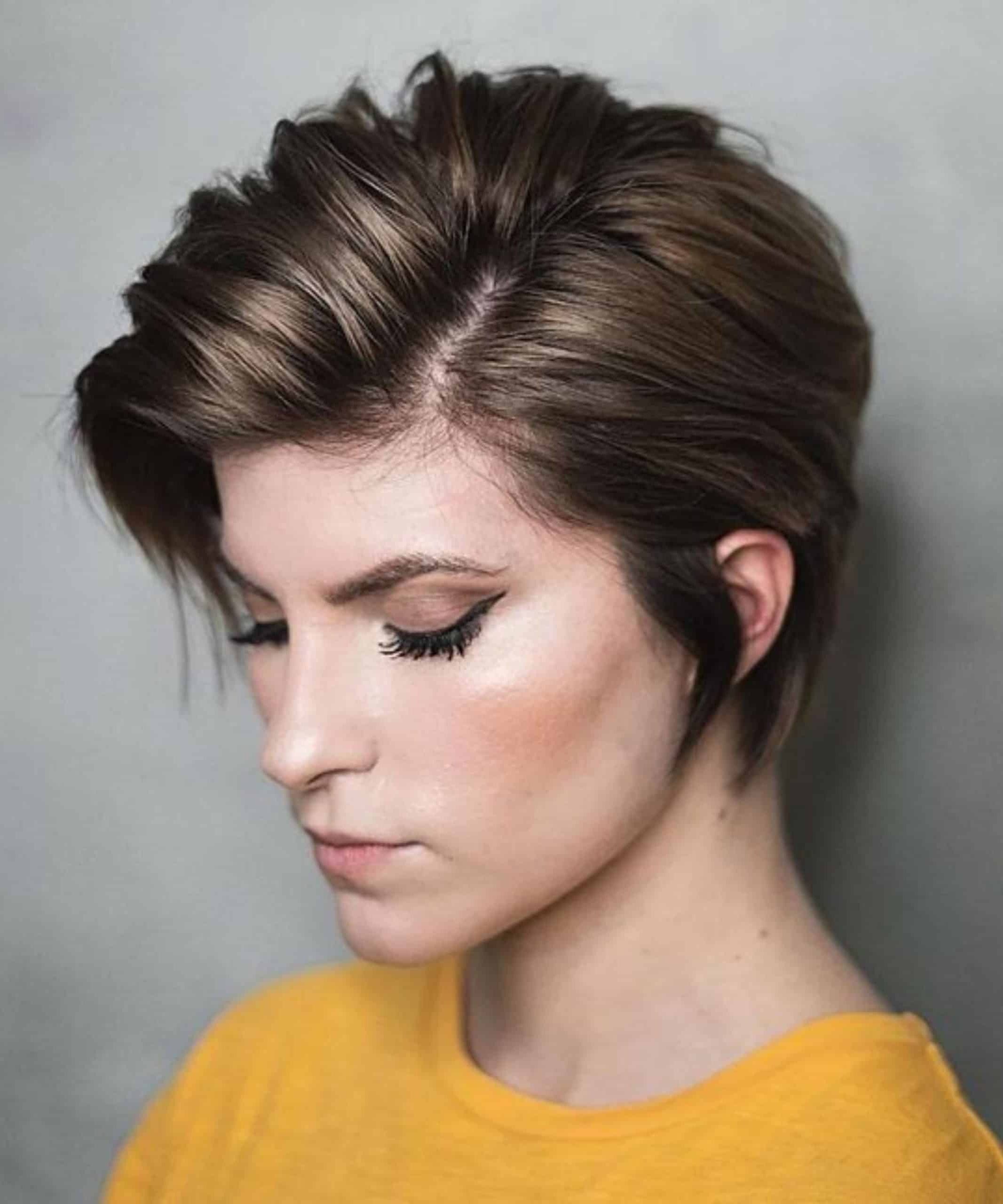 long pixie cut with bangs