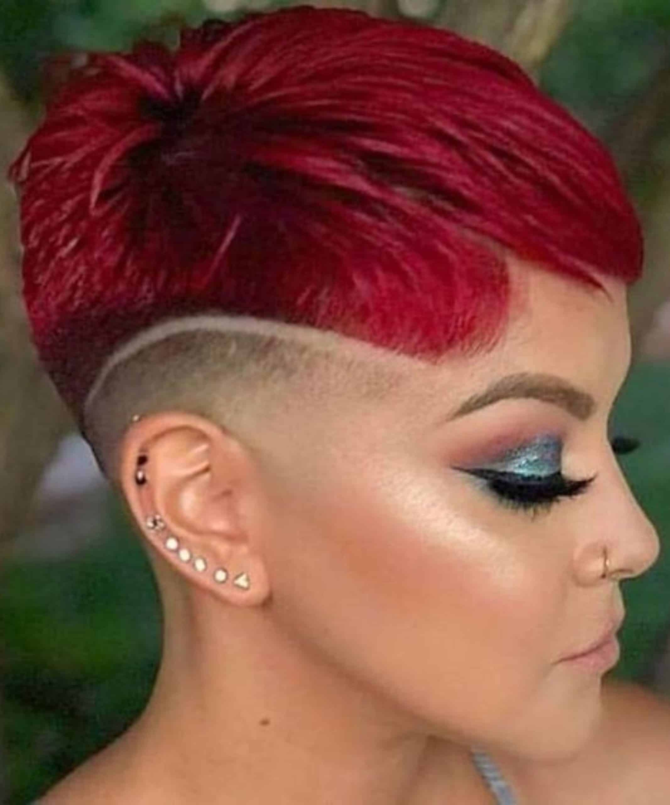 pixie low maintenance short red hair