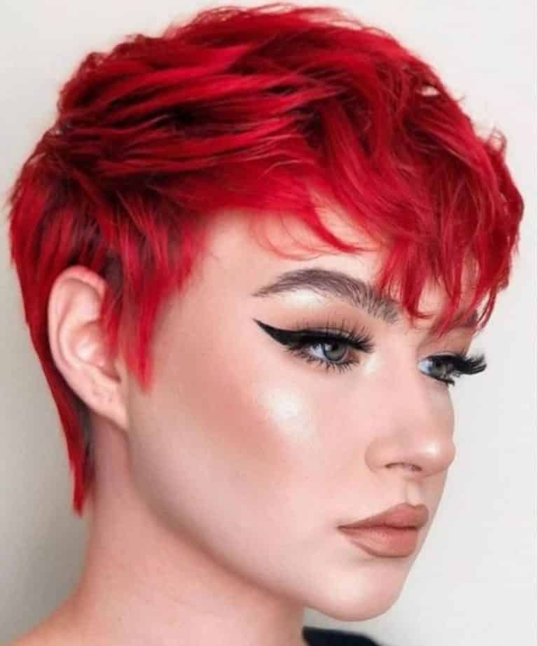 red pixie hair