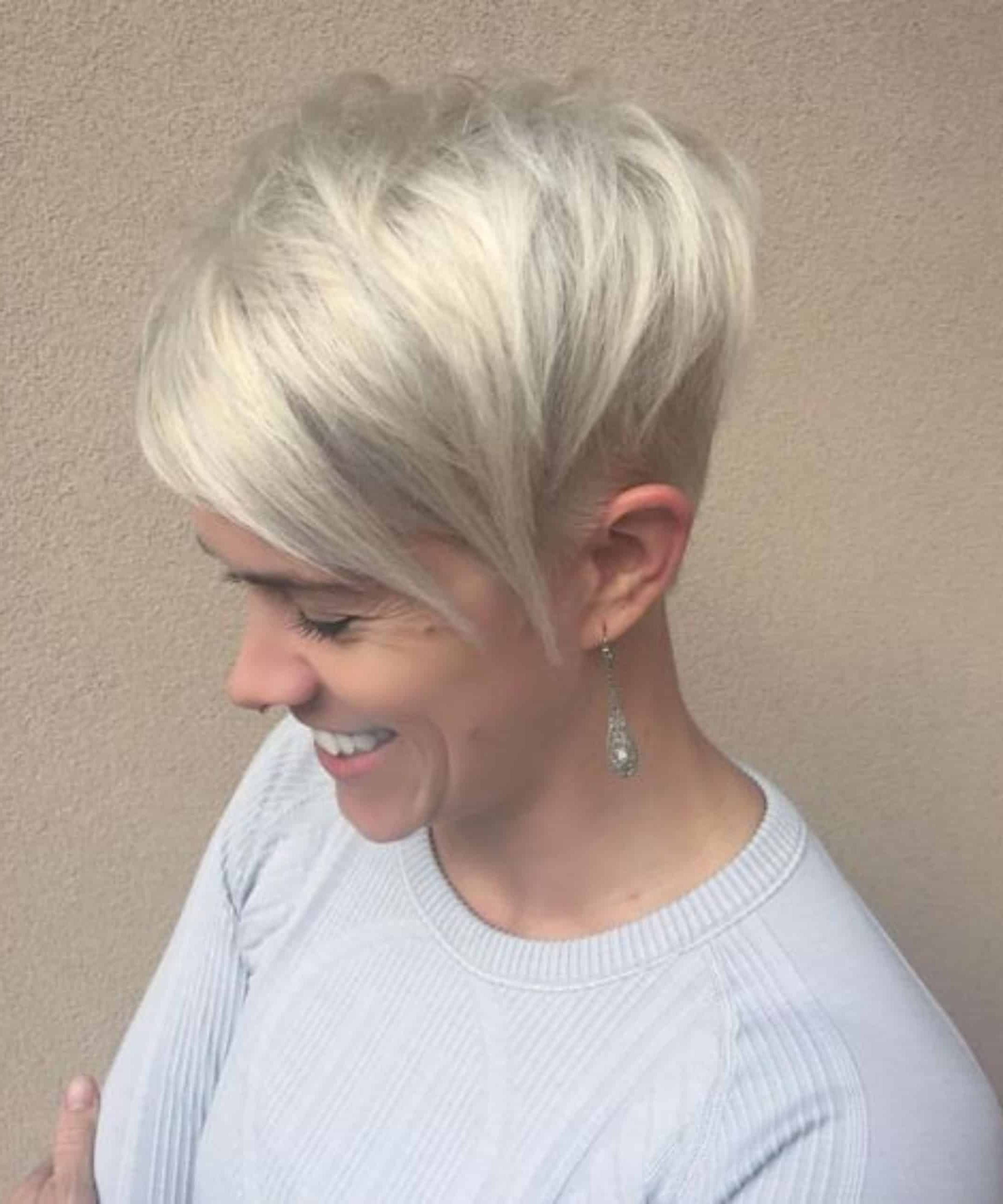 thick hair long pixie cut