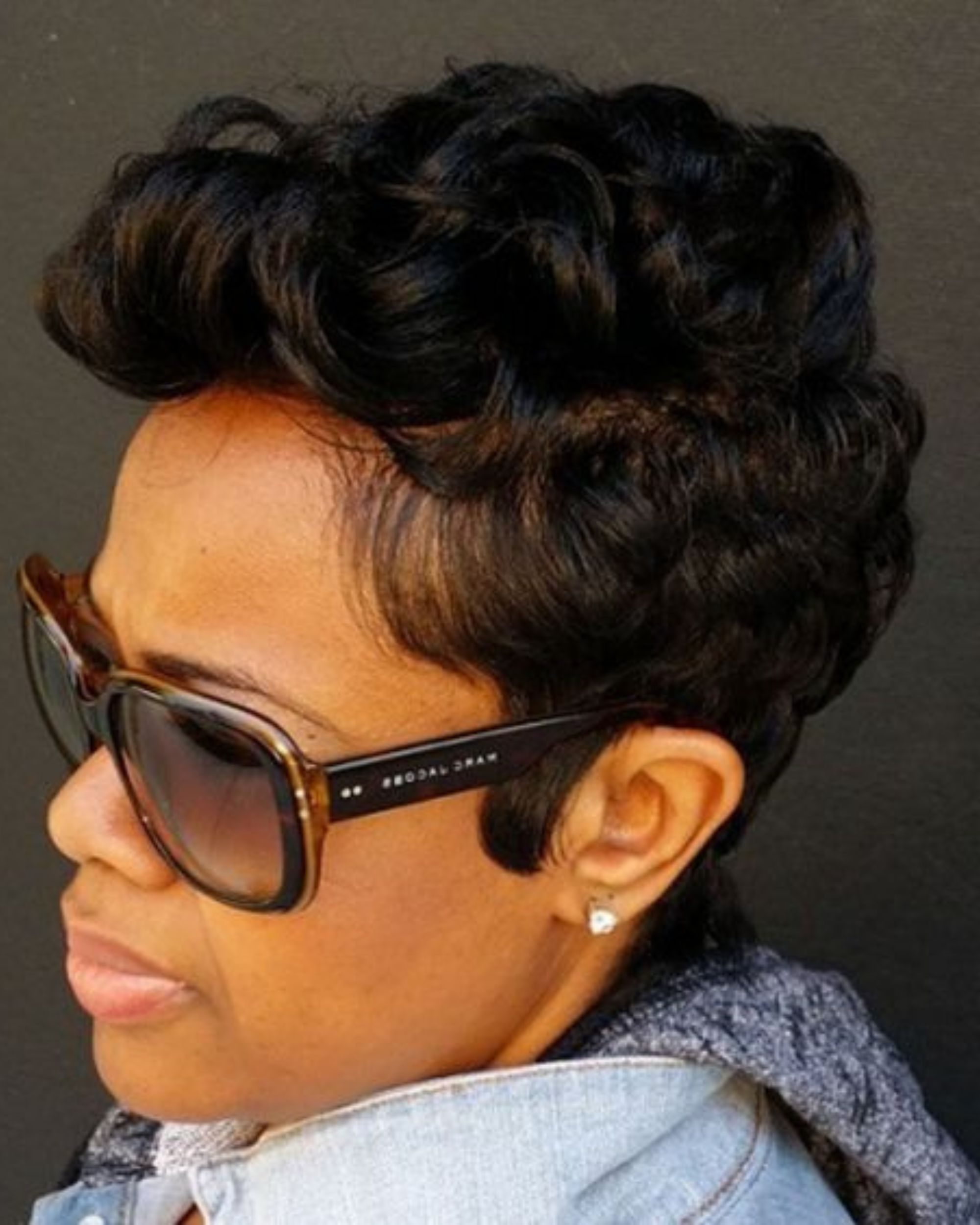 chubby face short black hairstyles