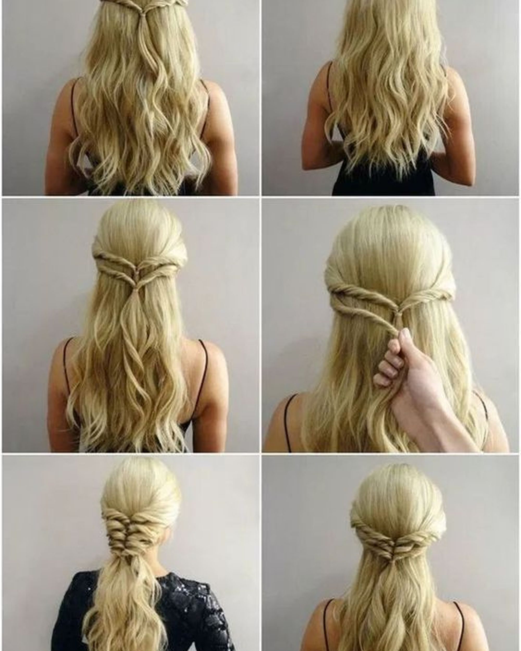 criss cross rubber band hairstyles