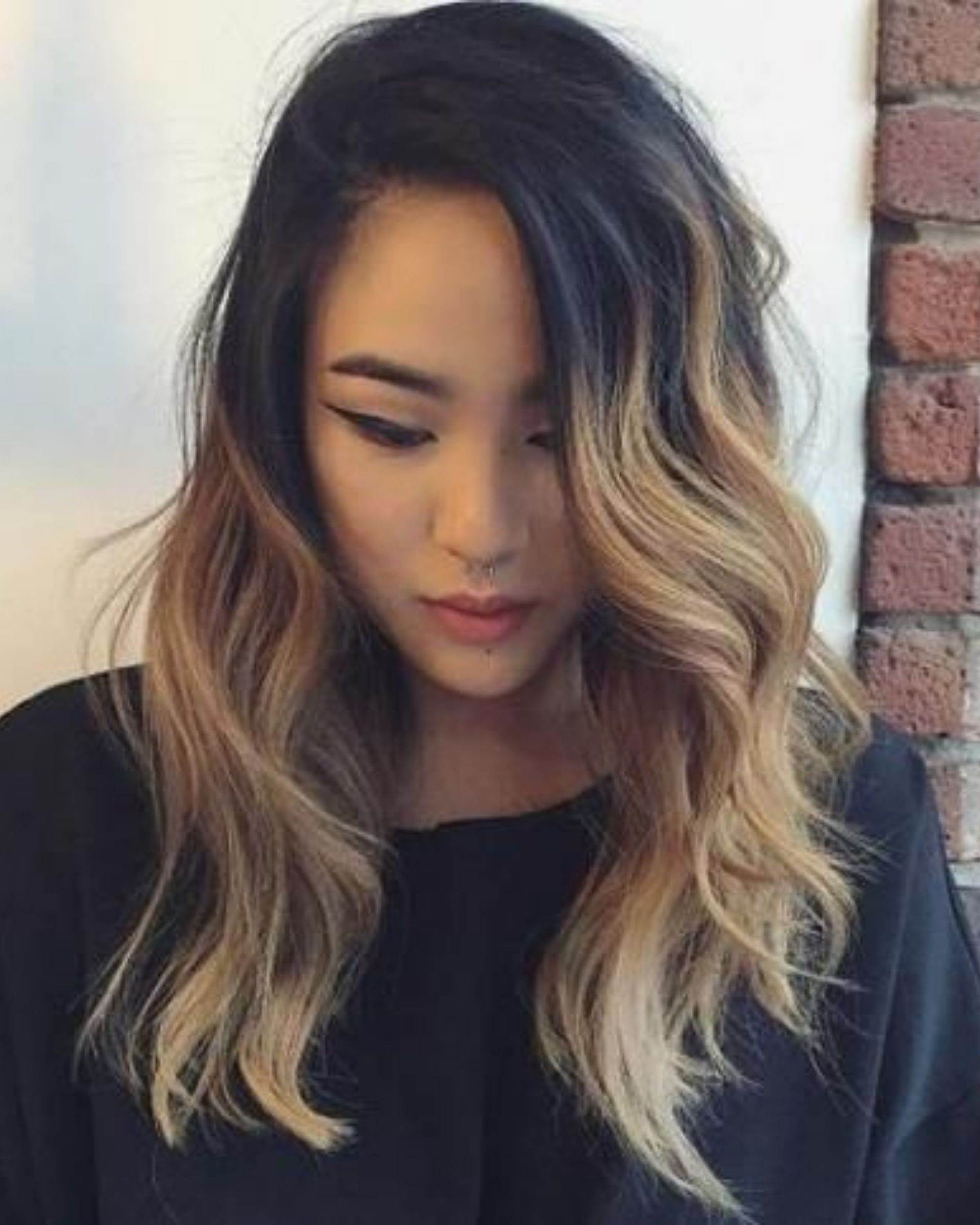 layered trendy korean shoulder length hair