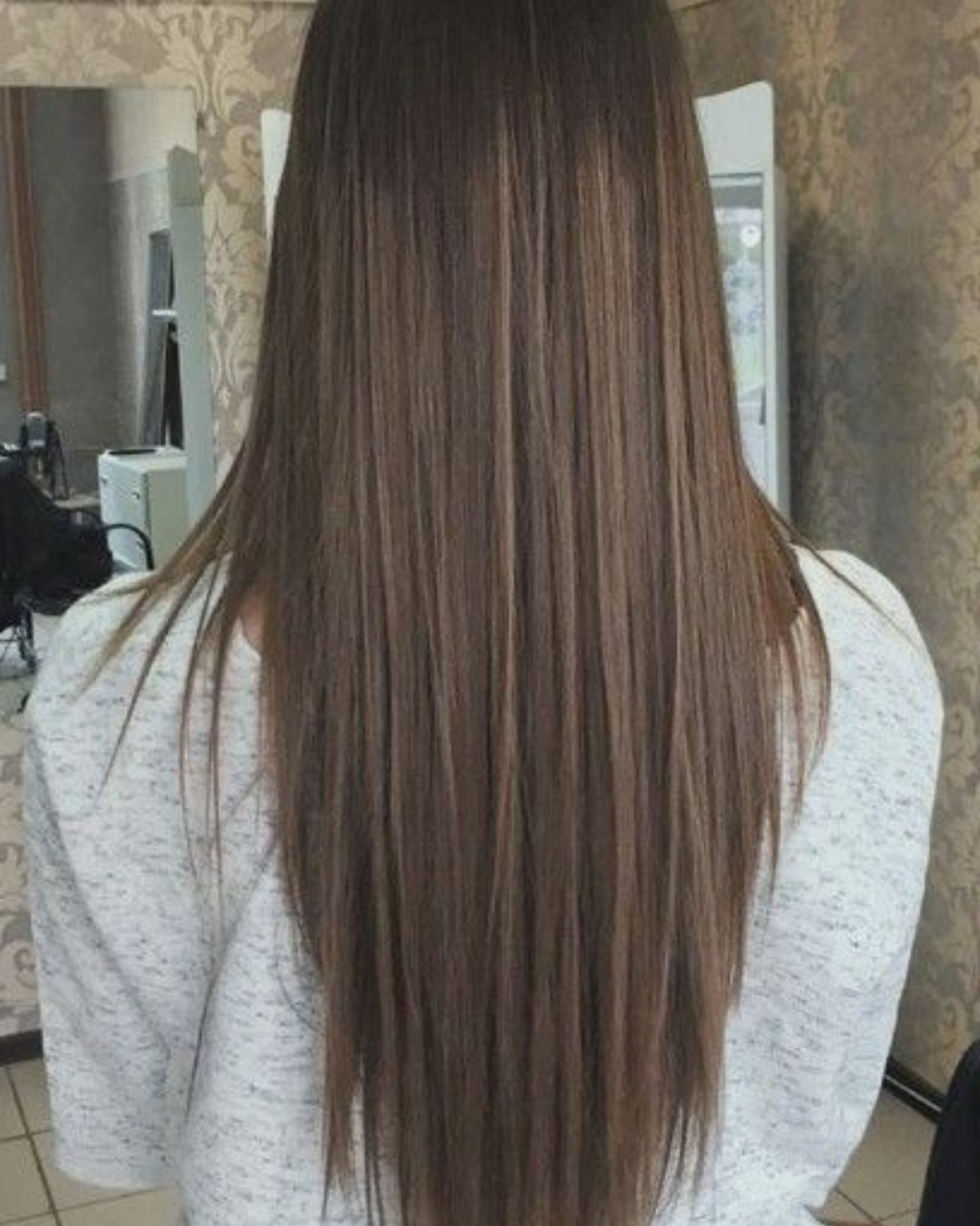 v shaped layered haircut medium hair