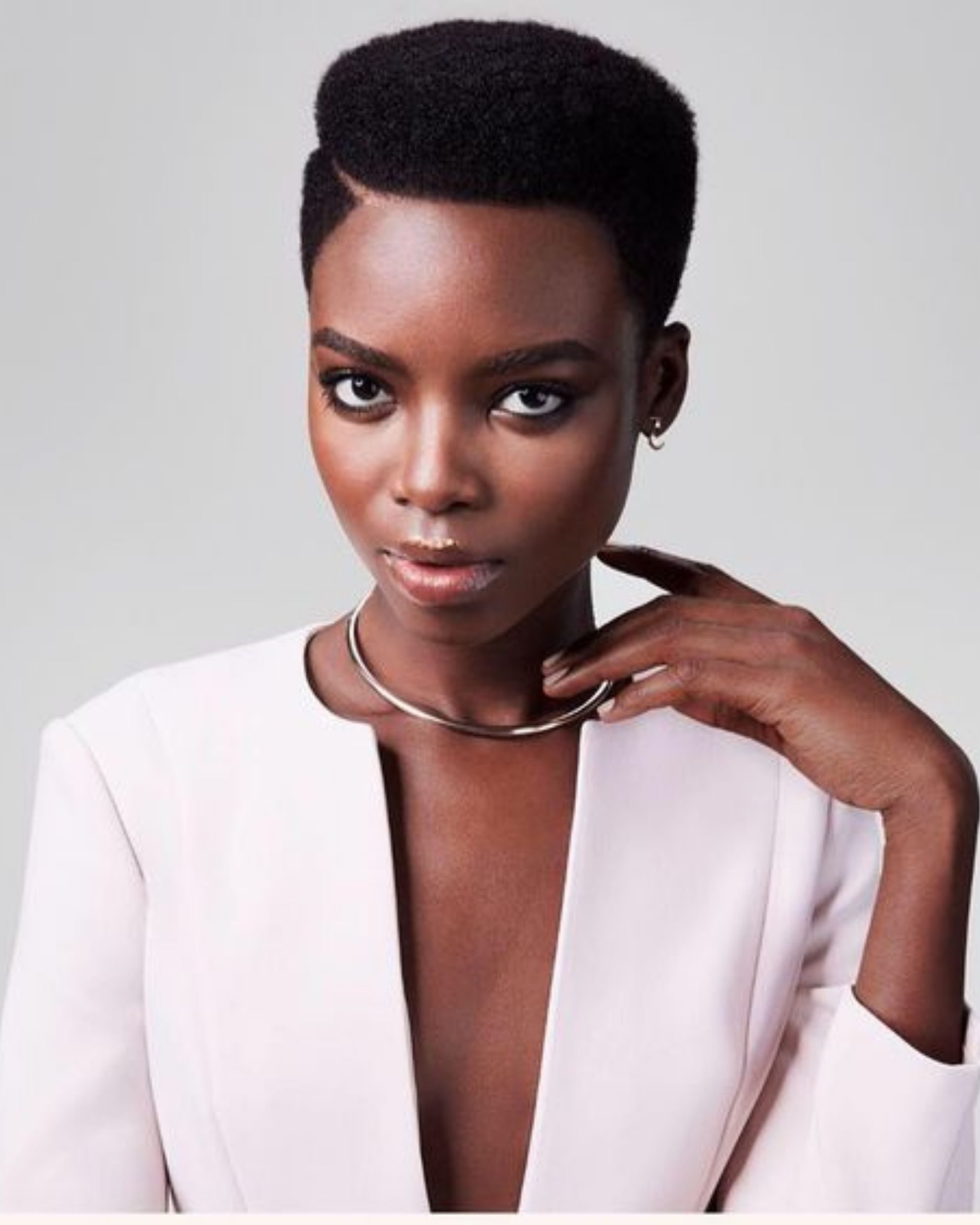 black woman with short hair