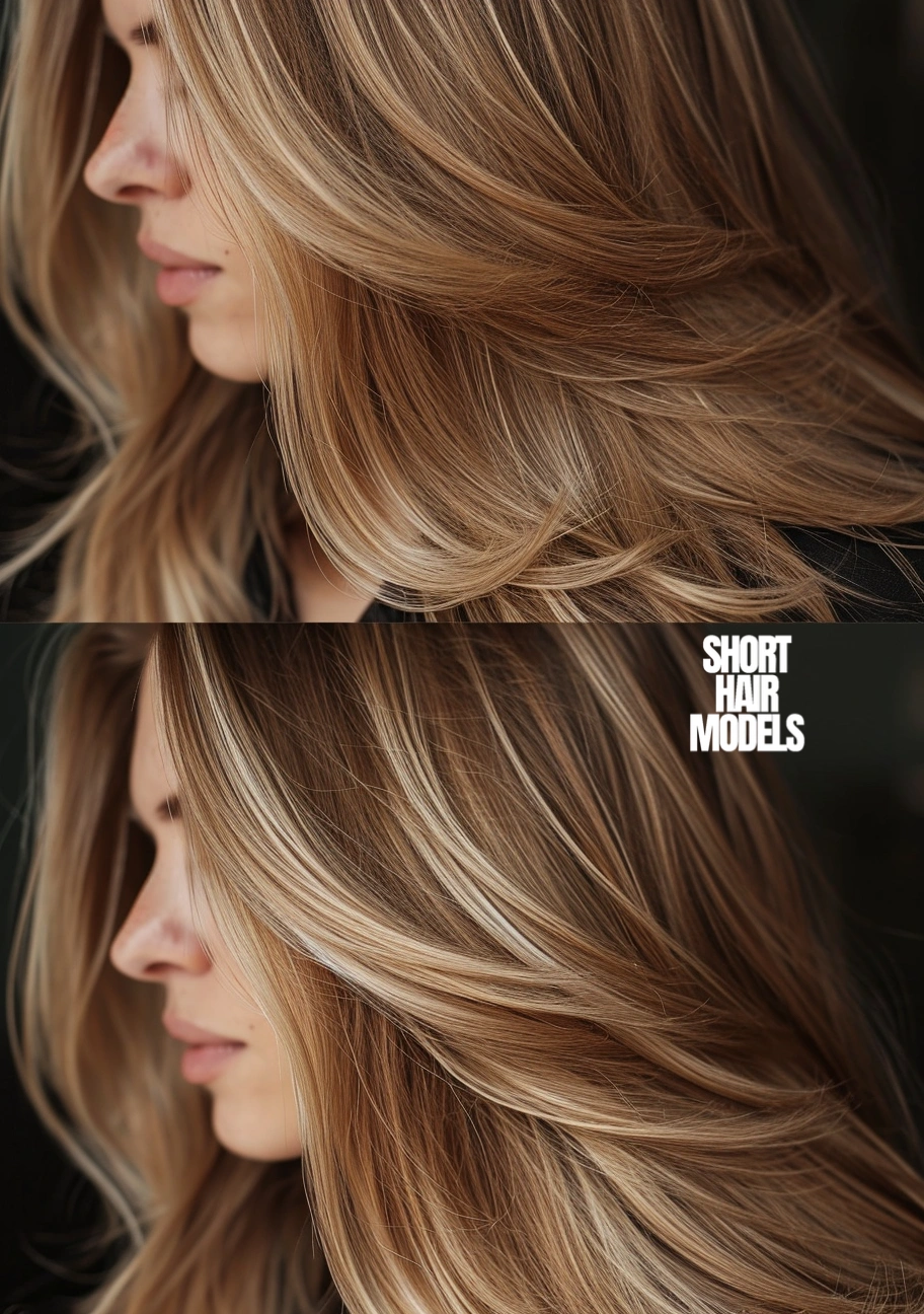 dark blonde hair with highlights and lowlights