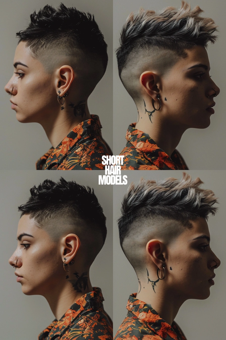 non binary haircut from different angles