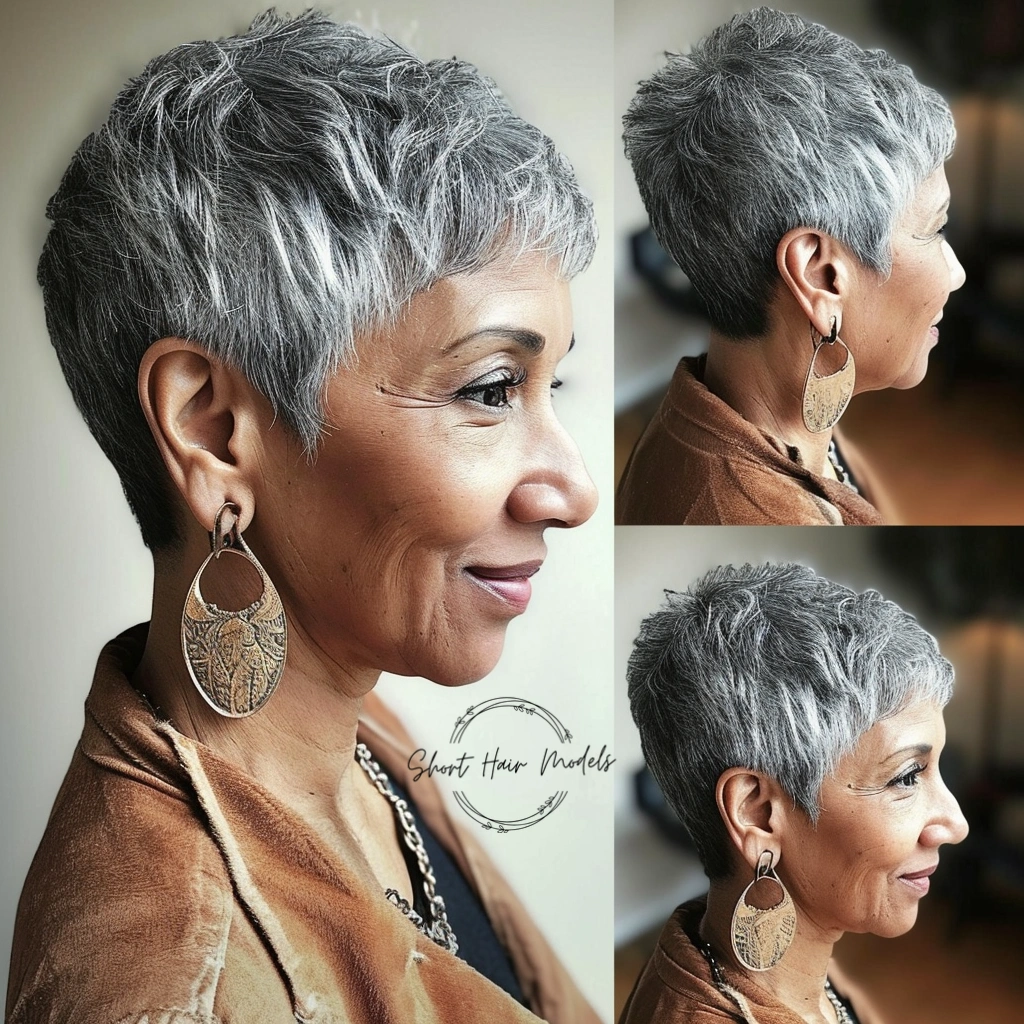 pixie cut short natural haircuts for black females over 50