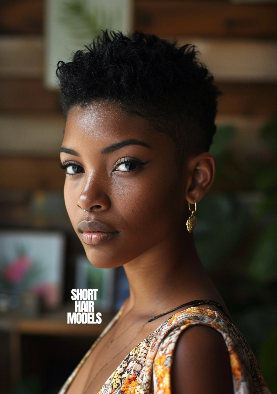 tapered afro haircut female