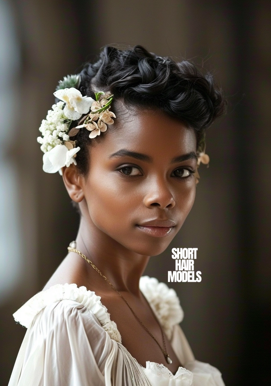 wedding hairstyles for black brides with short hair